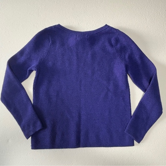 Christian Siriano 100% Extra Fine Merino Wool Purple Crew Neck Sweater - Picture 4 of 4
